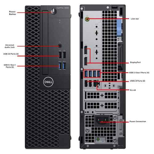 Refurbished - Dell OptiPlex 3060 SFF Desktop, i5-8500@3.7 GHz , 16G DDR4, 512GB SSD, Windows 11 Pro - Uniway Computer Ontario