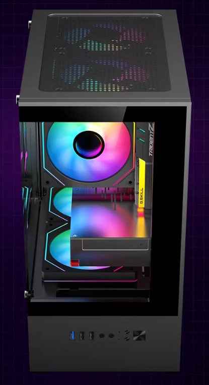 Jiuweihu Mini Computer Case - Small Sea View Room, Full Side Transparent Design, Compact ATX / ITX, No Fan, Pick Up Only - Uniway Computer Ontario