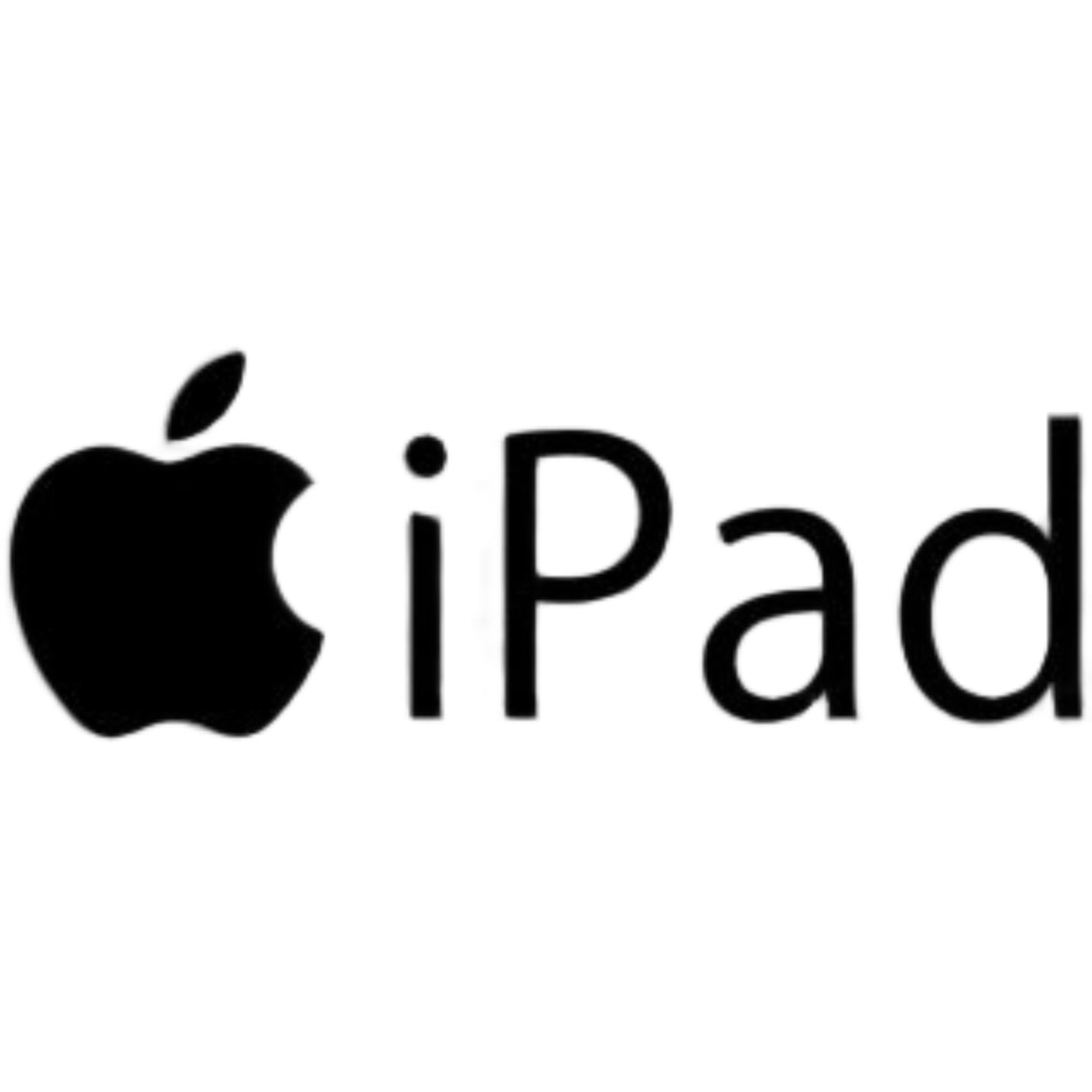 Black Apple iPad logo on a transparent background