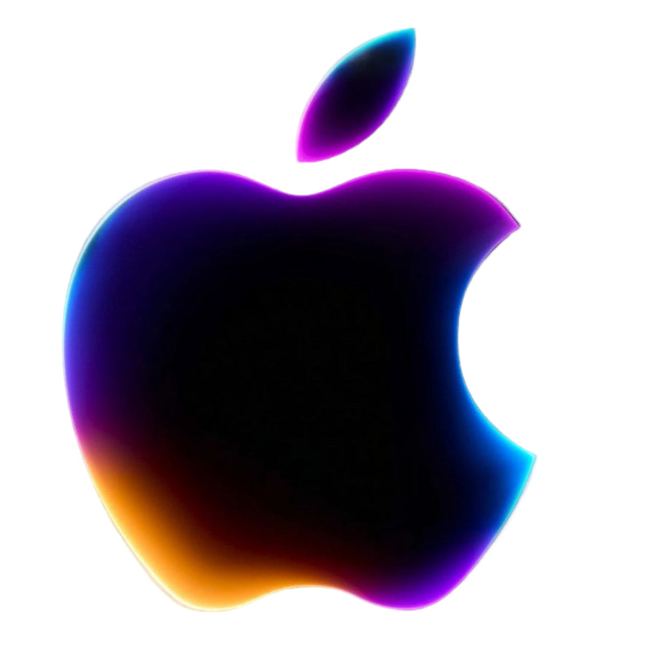 Neon Apple logo with 'Action packed.' text on a black background