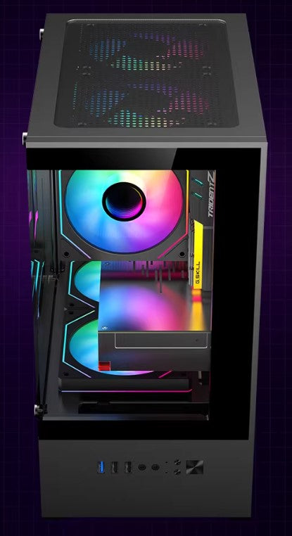 Jiuweihu Small Sea View Room Mini Computer Case Desktop|  Matx Glass | Full Side Transparent Itx Compact Atx